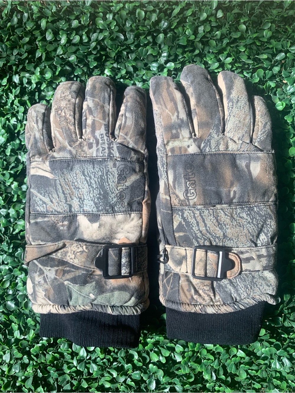 GATES Triad forrest camo polyester insulated vinyl grip palm gloves